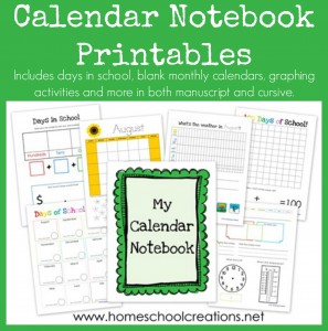 Calendar Notebook Printables free