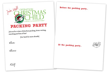 Operation Christmas Child invitation