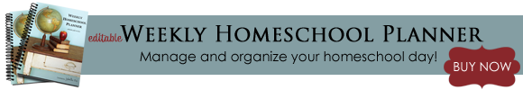 Weekly Homeschool<br />
Planner