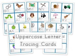 Free Uppercase Letter Tracing Cards
