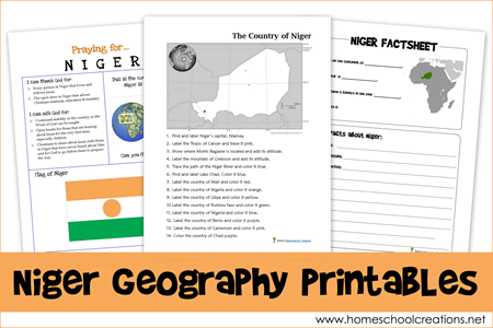 Niger Geography Pages via HomeschoolCreations