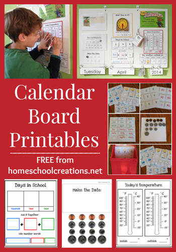 Calendar Board Printables from Homeschool Creations