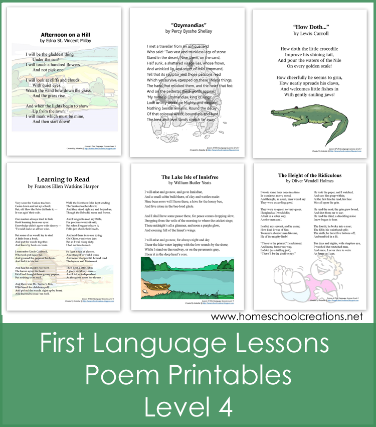 First Language Lessons 4 Poem Printables