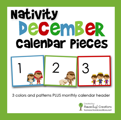Nativity Pocket Chart Calendar Cards