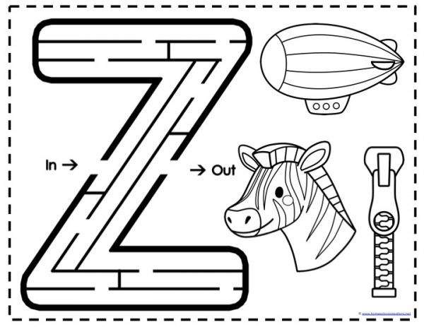 Alphabet Mazes - Letters U to Z (Free Printable)