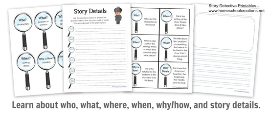 Story detective worksheets at a glance