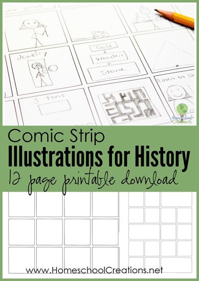 comic strip illustrations for history - 12 page printable download Homeschool Creations