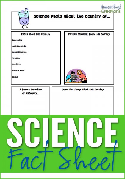 science fact notebooking sheet for geography studies