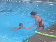 Kaleb swimming