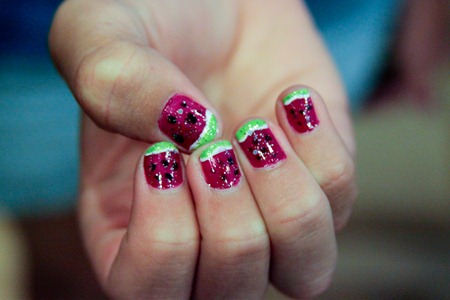 Watermelon Finger Nails-1