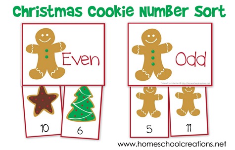 Christmas Number Sort game from www.homeschoolcreations.net