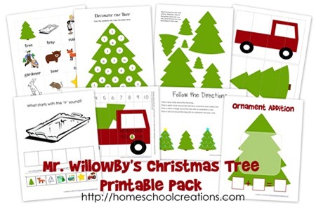 Mr Willowby's Christmas Tree printables for preschool and kindergarten