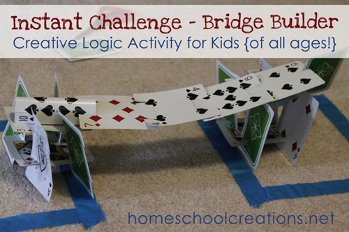 Building Bridges Instant Challenge - a fun, creative logic activity for kids - homeschoolcreations.net