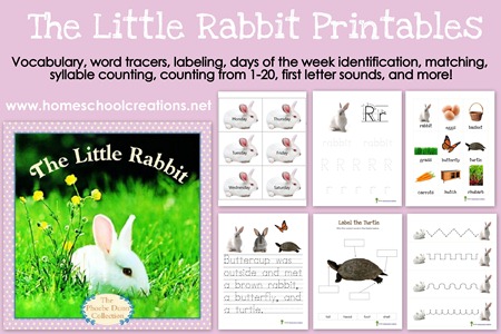 Little Rabbit Printables - go along printables for the story The Little Rabbit by Judy Dunn from homeschoolcreations.net