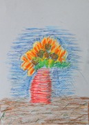 See the Light Sunflower Van Gogh project-Kaleb age 6