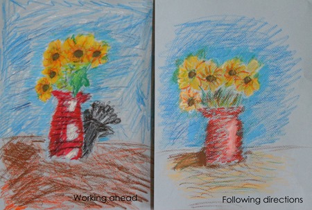 See the Light Sunflower Van Gogh project-following directions