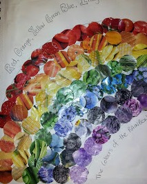 rainbow made from seed packets