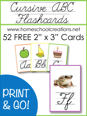 cursive abc flashcards and posters free printables