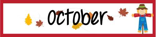 October Calendar Numbers and Header - Free Printable