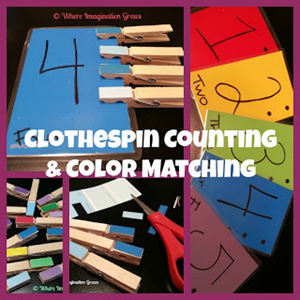 Clothespin Counting and Color Matching