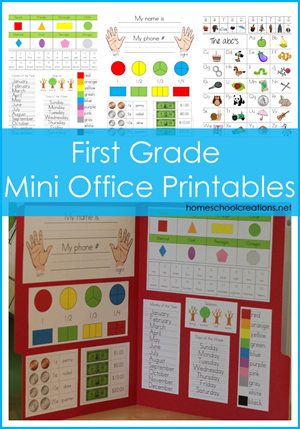 Homeschool Curriculum Help - First Grade Mini Office Printables