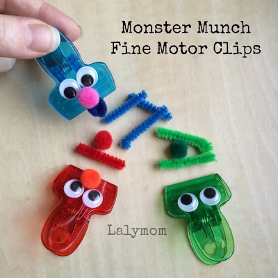 Homeschool Preschool - Monster Munch Fine Motor Chip Clips from Lalyom