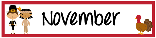 November Pocket Calendar Header