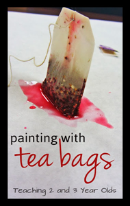 Homeschool Preschool: Painting with tea bags