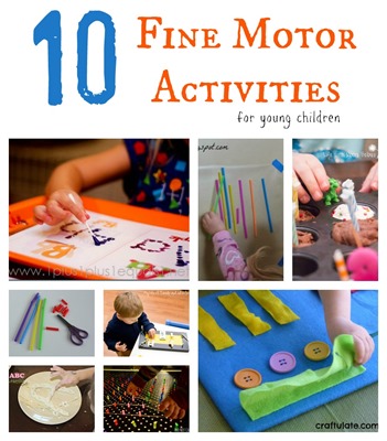 10 Fine Motor Activities for young children from Homeschool Creations