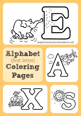 Alphabet Coloring Pages from Homeschool Creations