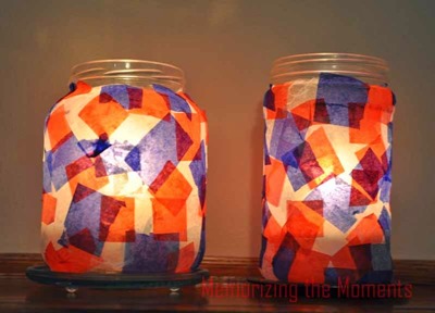 4th of July candle jars