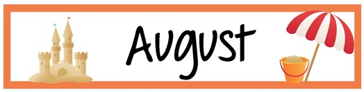 August Pocket Chart Calendar Pieces - FREE Printable
