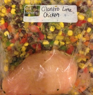 Cilantro Lime Chicken freezer meal