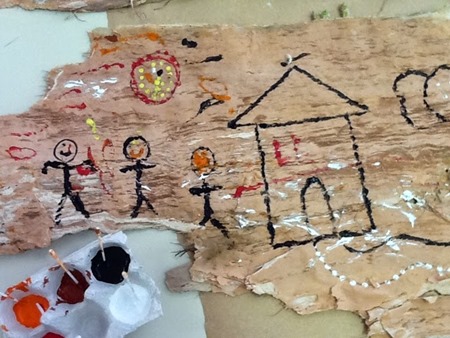 bark painting from Nicola on Tuesday