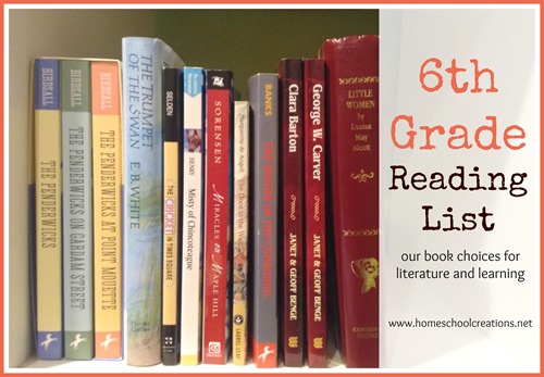 6th grade homeschool reading list