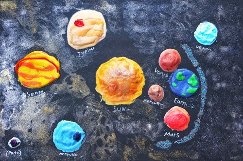 Solar System shaving cream craft