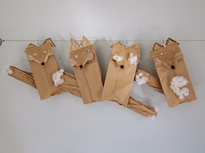 fox puppet from paper bag