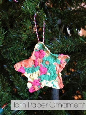 Torn Paper Christmas Ornaments Pin Title