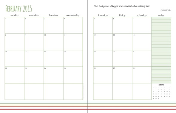 Daily Planning Pages printable - free download for February. Also link to the FULL 2015 Daily Planner - get organized this year.