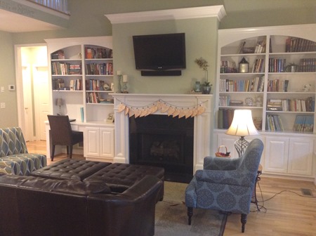 living room bookcases after