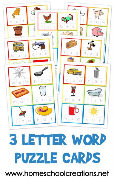 3 Letter Word Puzzle Cards