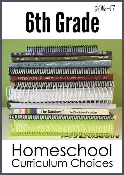 6th grade homeschool curriculum choices 2016 from Homeschool Creations