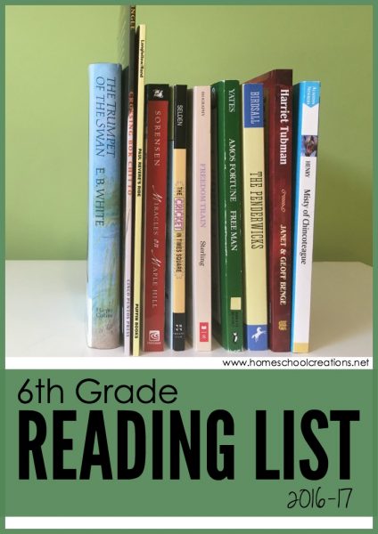 6th grade reading list - assigned literature for the school year