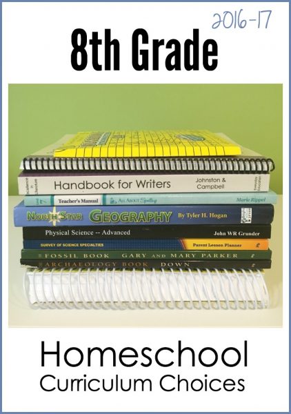 8th grade homeschool curriculum choices 2016