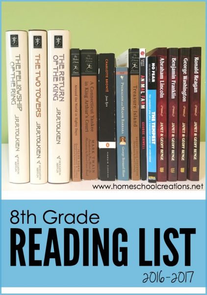 8th grade reading list 2016