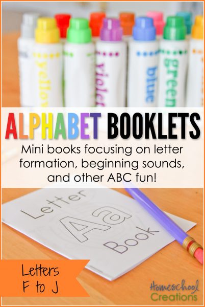 Alphabet booklets for preschool and kindergarten - letters F to J free printable