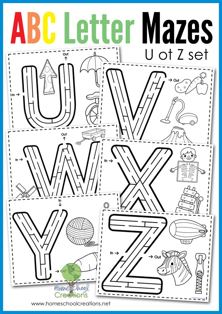 preschool printables u Mazes Letters Alphabet  Printable) Z (Free U to