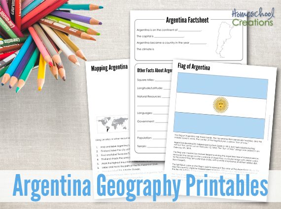 Argentina Geography Printables text with image examples of pages