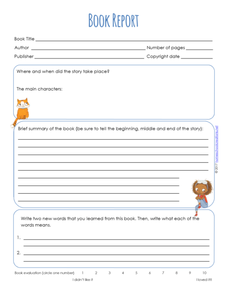 summary book report template