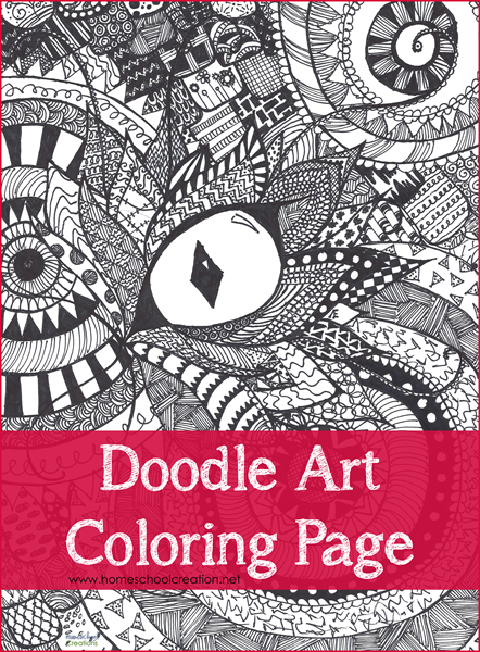 Doodle Art Owl Eye Coloring Page